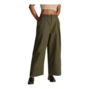 Amour Vert Sammy Organic Cotton Poplin Pant in Olive Green Size Large NWT